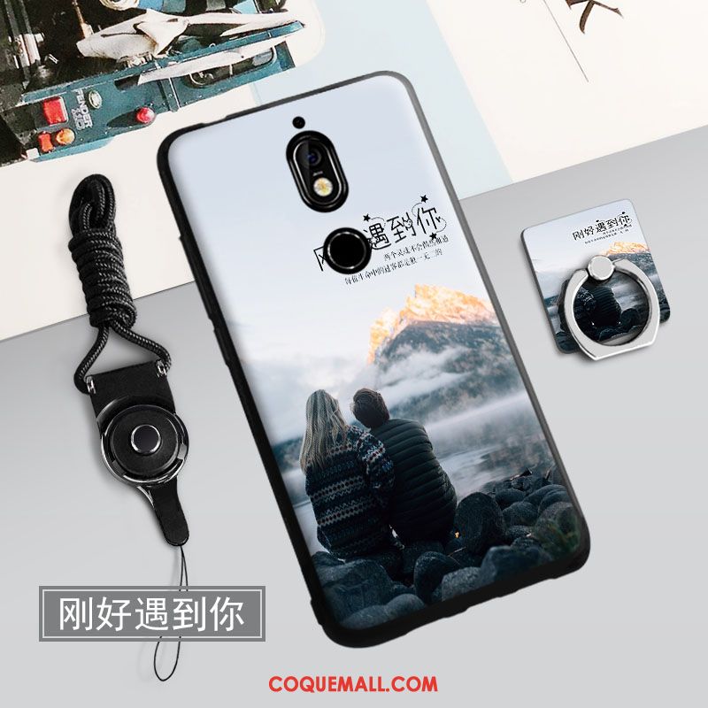 Étui Nokia 7 Incassable Silicone Tout Compris, Coque Nokia 7 Personnalité Bleu