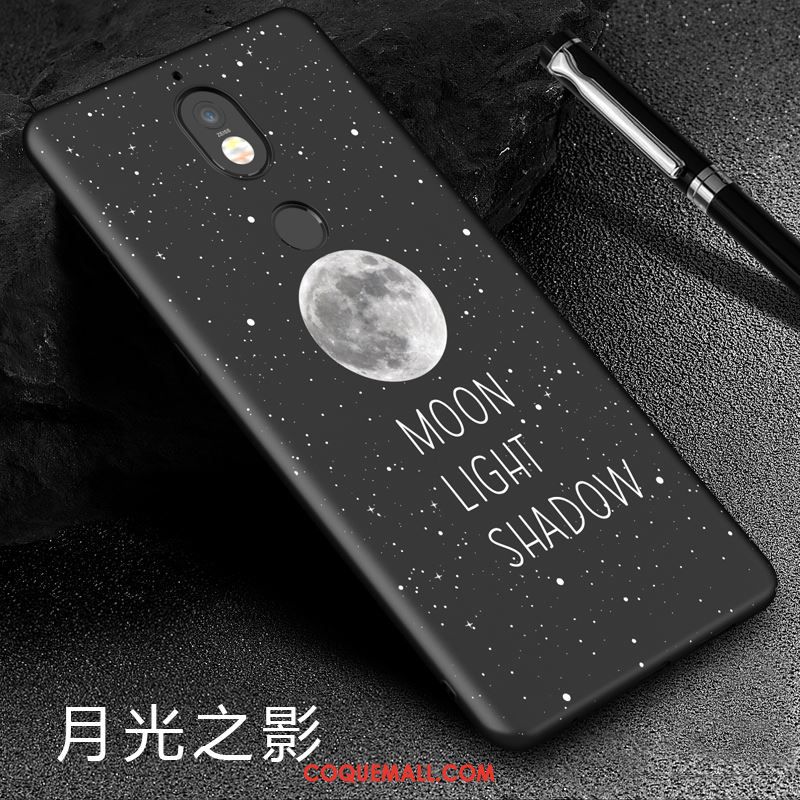 Étui Nokia 7 Noir Téléphone Portable Protection, Coque Nokia 7 Délavé En Daim Dessin Animé