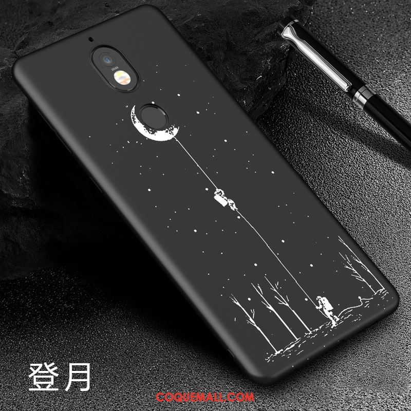 Étui Nokia 7 Noir Téléphone Portable Protection, Coque Nokia 7 Délavé En Daim Dessin Animé