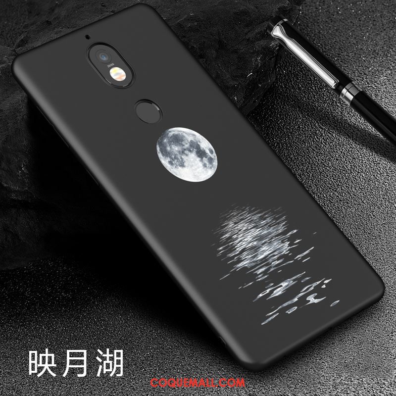 Étui Nokia 7 Noir Téléphone Portable Protection, Coque Nokia 7 Délavé En Daim Dessin Animé