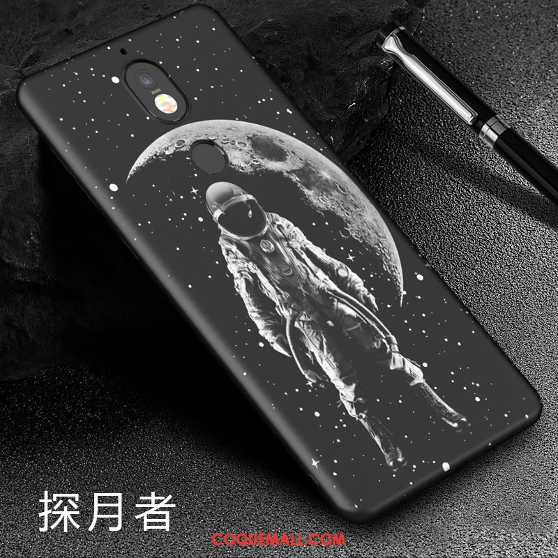 Étui Nokia 7 Noir Téléphone Portable Protection, Coque Nokia 7 Délavé En Daim Dessin Animé