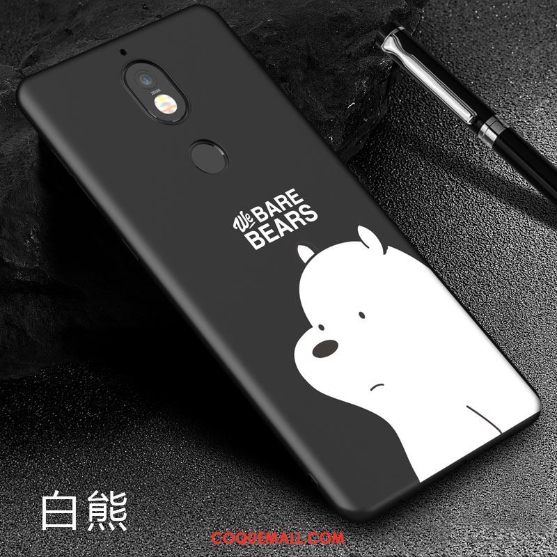 Étui Nokia 7 Noir Téléphone Portable Protection, Coque Nokia 7 Délavé En Daim Dessin Animé