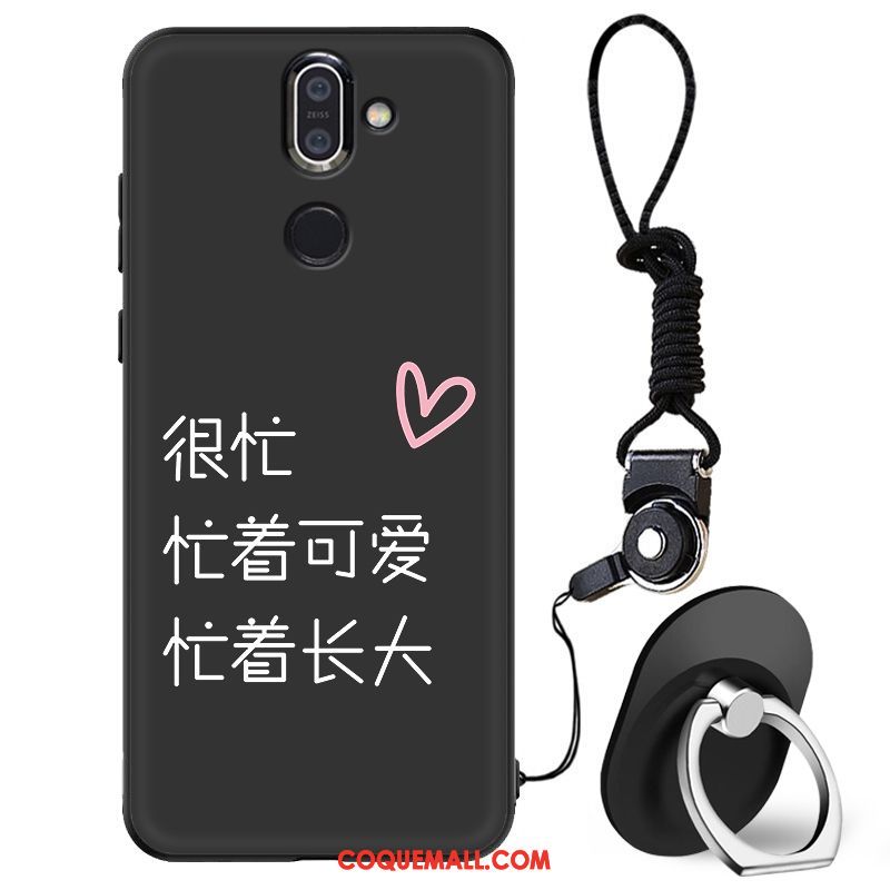 Étui Nokia 7 Plus Amoureux Mode Tendance, Coque Nokia 7 Plus Silicone Noir