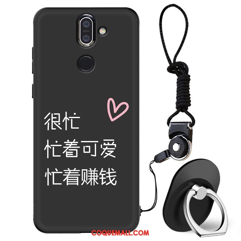 Étui Nokia 7 Plus Amoureux Mode Tendance, Coque Nokia 7 Plus Silicone Noir