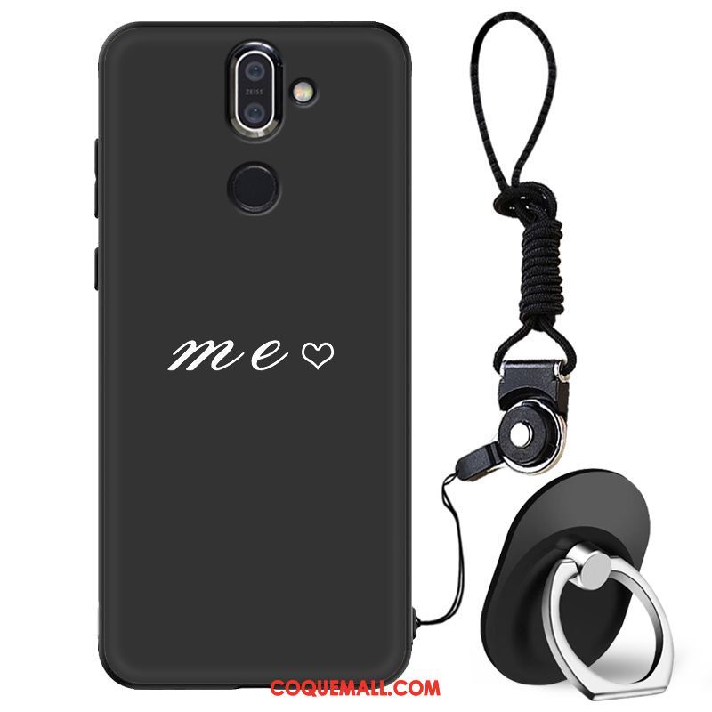 Étui Nokia 7 Plus Amoureux Mode Tendance, Coque Nokia 7 Plus Silicone Noir