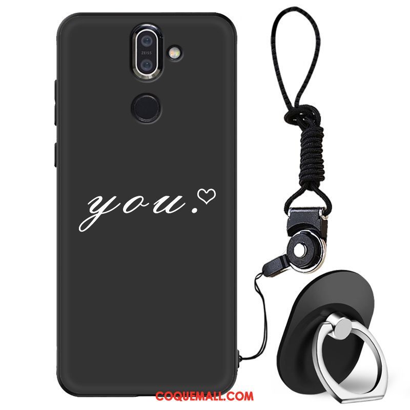 Étui Nokia 7 Plus Amoureux Mode Tendance, Coque Nokia 7 Plus Silicone Noir