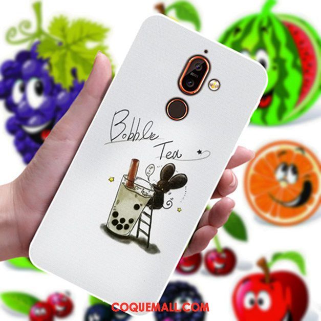 Étui Nokia 7 Plus Amoureux Personnalisé Motif, Coque Nokia 7 Plus Fleur Téléphone Portable