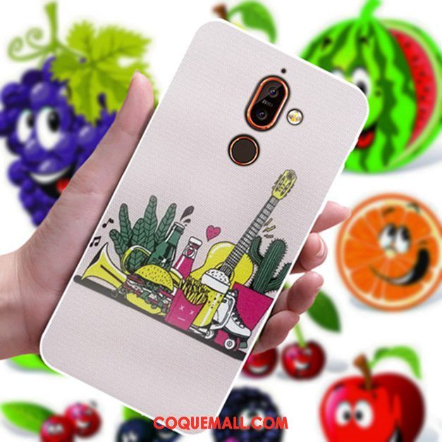 Étui Nokia 7 Plus Amoureux Personnalisé Motif, Coque Nokia 7 Plus Fleur Téléphone Portable