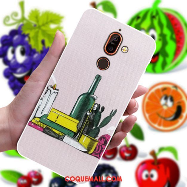 Étui Nokia 7 Plus Amoureux Personnalisé Motif, Coque Nokia 7 Plus Fleur Téléphone Portable