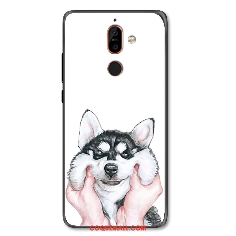 Étui Nokia 7 Plus Blanc Protection Dessin Animé, Coque Nokia 7 Plus Tendance Charmant