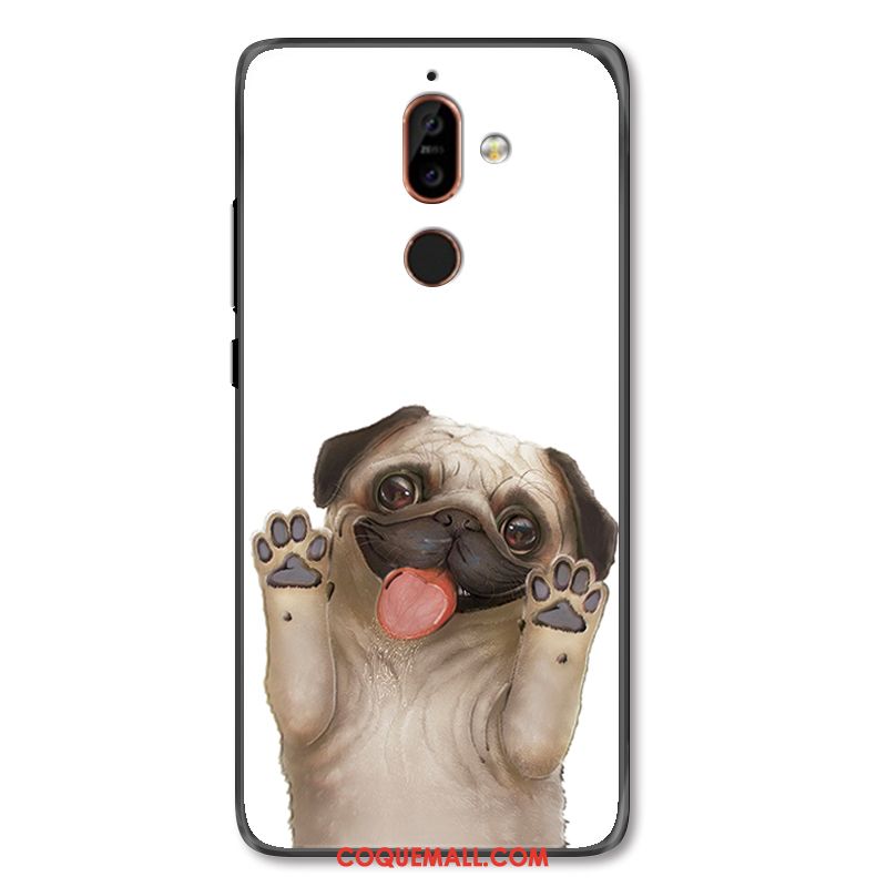 Étui Nokia 7 Plus Blanc Protection Dessin Animé, Coque Nokia 7 Plus Tendance Charmant