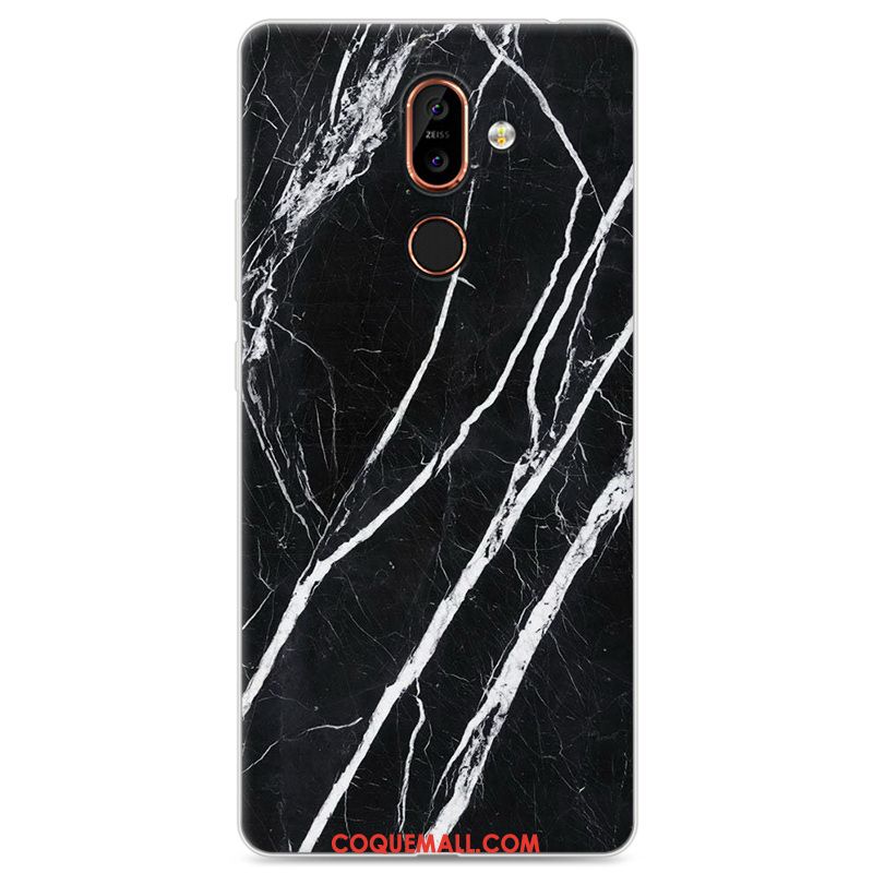 Étui Nokia 7 Plus Bois Simple Créatif, Coque Nokia 7 Plus Téléphone Portable Fluide Doux Braun