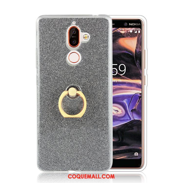 Étui Nokia 7 Plus Business Anneau Téléphone Portable, Coque Nokia 7 Plus Rose Créatif