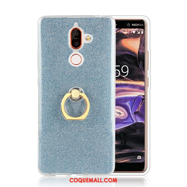 Étui Nokia 7 Plus Business Anneau Téléphone Portable, Coque Nokia 7 Plus Rose Créatif