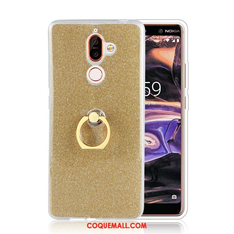 Étui Nokia 7 Plus Business Anneau Téléphone Portable, Coque Nokia 7 Plus Rose Créatif