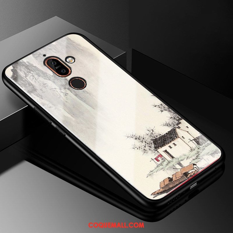 Étui Nokia 7 Plus Charmant Protection Téléphone Portable, Coque Nokia 7 Plus Incassable Style Chinois