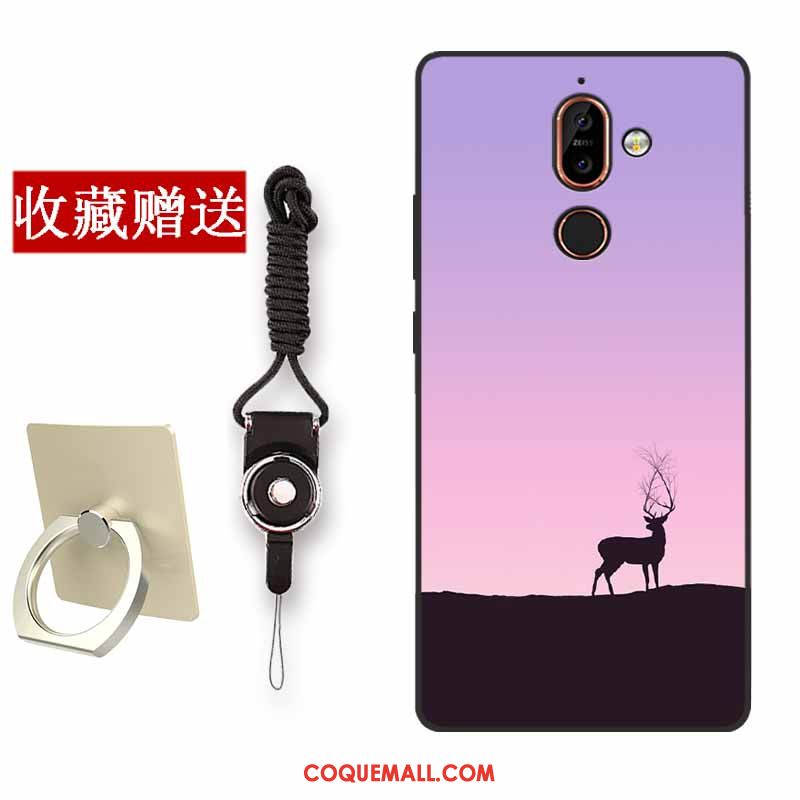 Étui Nokia 7 Plus Créatif Protection Tendance, Coque Nokia 7 Plus Violet Téléphone Portable