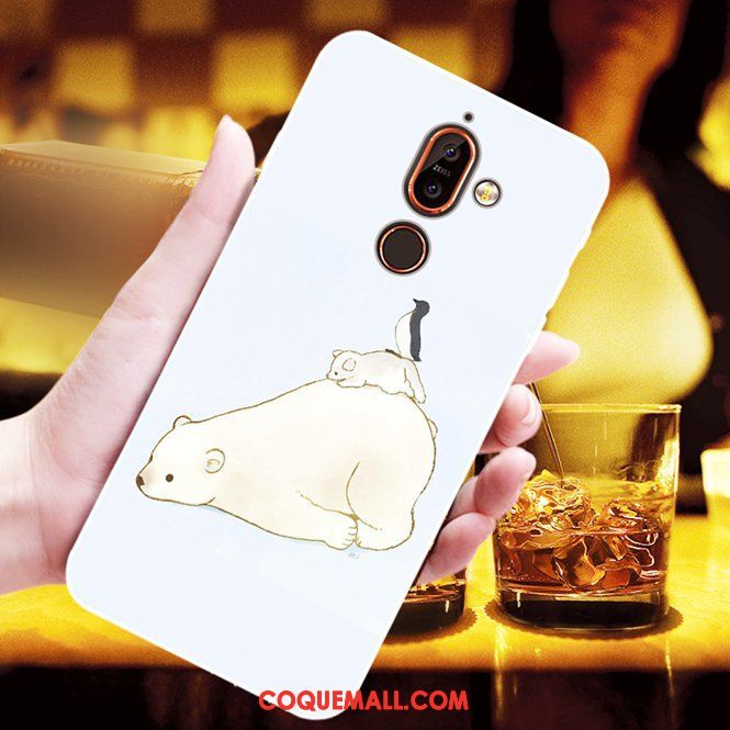 Étui Nokia 7 Plus Dessin Animé Fluide Doux Rouge, Coque Nokia 7 Plus Incassable Mode