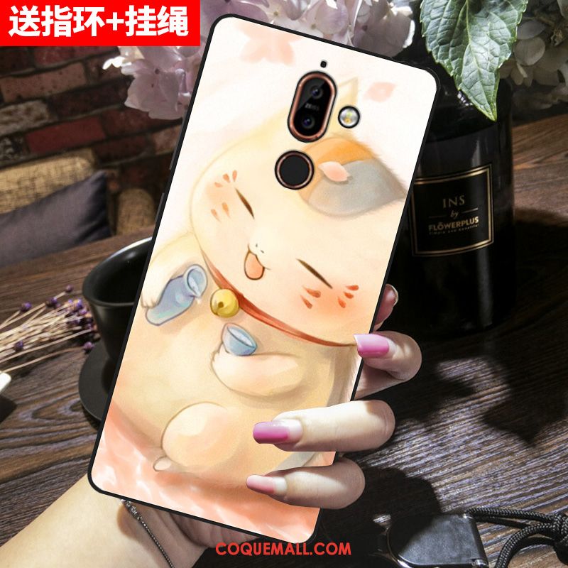 Étui Nokia 7 Plus Dessin Animé Protection Marque De Tendance, Coque Nokia 7 Plus Rose Fluide Doux