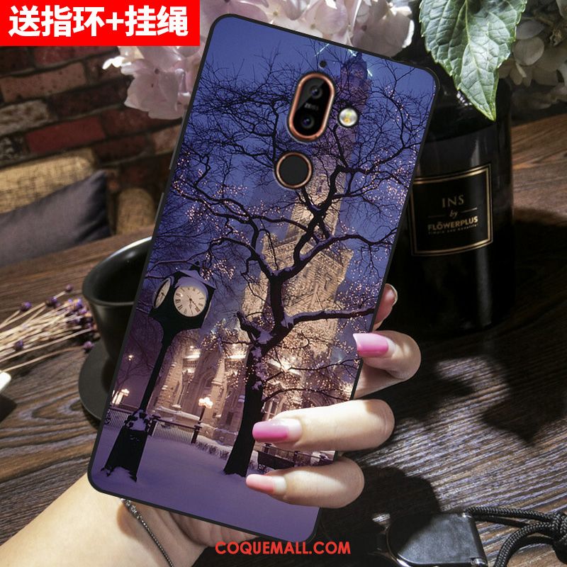 Étui Nokia 7 Plus Dessin Animé Protection Marque De Tendance, Coque Nokia 7 Plus Rose Fluide Doux