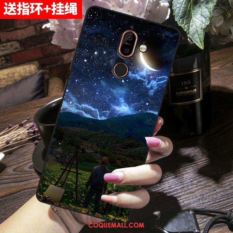 Étui Nokia 7 Plus Dessin Animé Protection Marque De Tendance, Coque Nokia 7 Plus Rose Fluide Doux