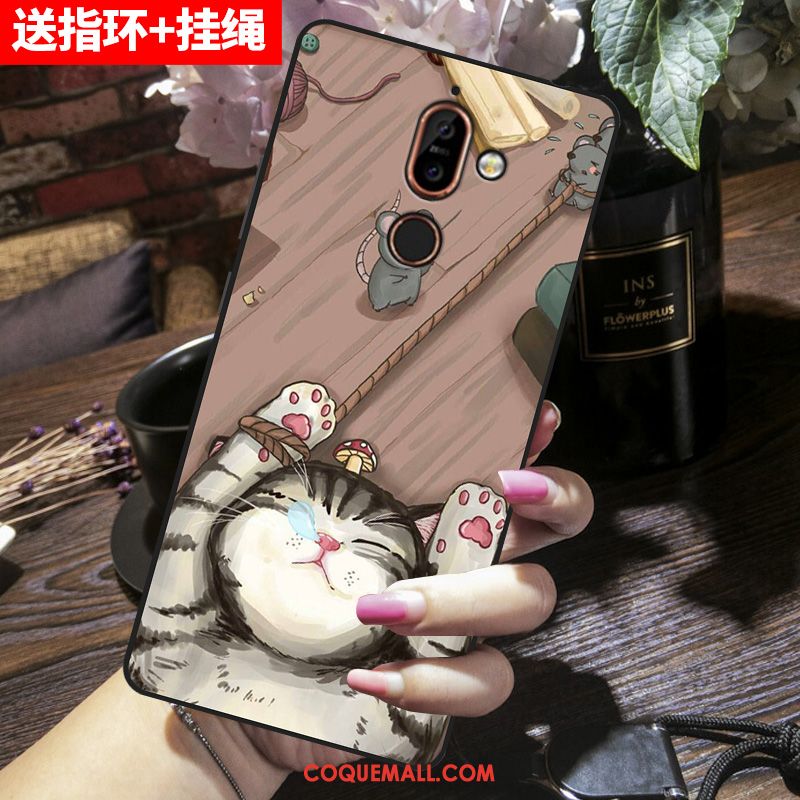 Étui Nokia 7 Plus Dessin Animé Protection Marque De Tendance, Coque Nokia 7 Plus Rose Fluide Doux