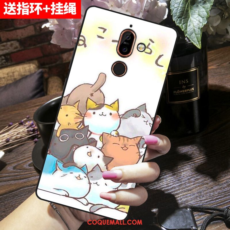 Étui Nokia 7 Plus Dessin Animé Protection Marque De Tendance, Coque Nokia 7 Plus Rose Fluide Doux