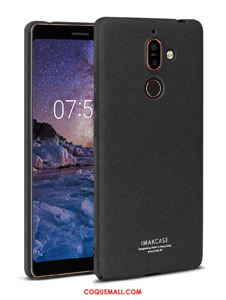 Étui Nokia 7 Plus Délavé En Daim Protection Téléphone Portable, Coque Nokia 7 Plus Tout Compris Noir