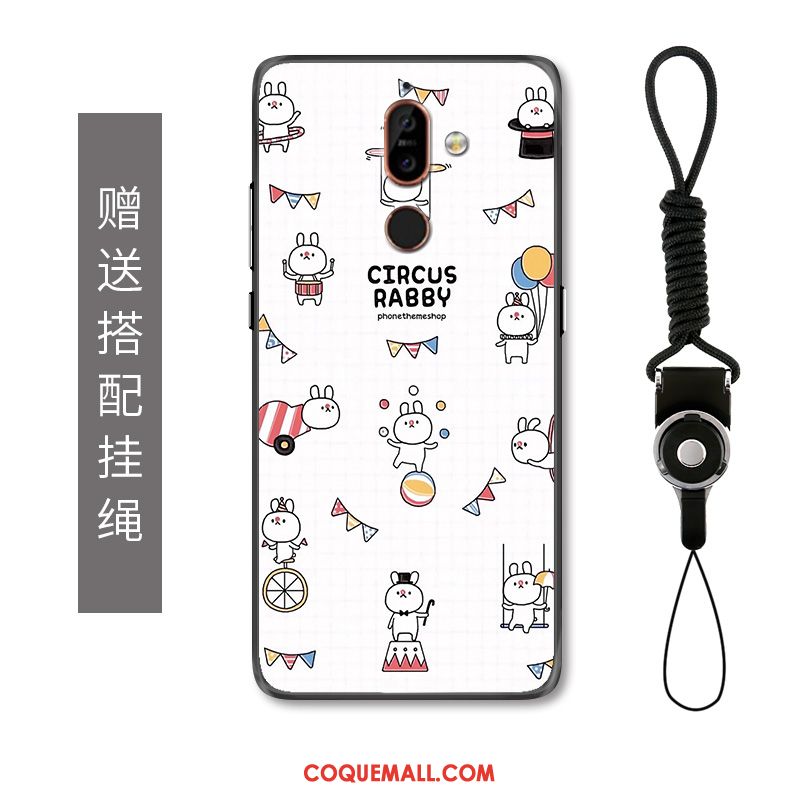 Étui Nokia 7 Plus Graffiti Incassable Protection, Coque Nokia 7 Plus Blanc Dessin Animé