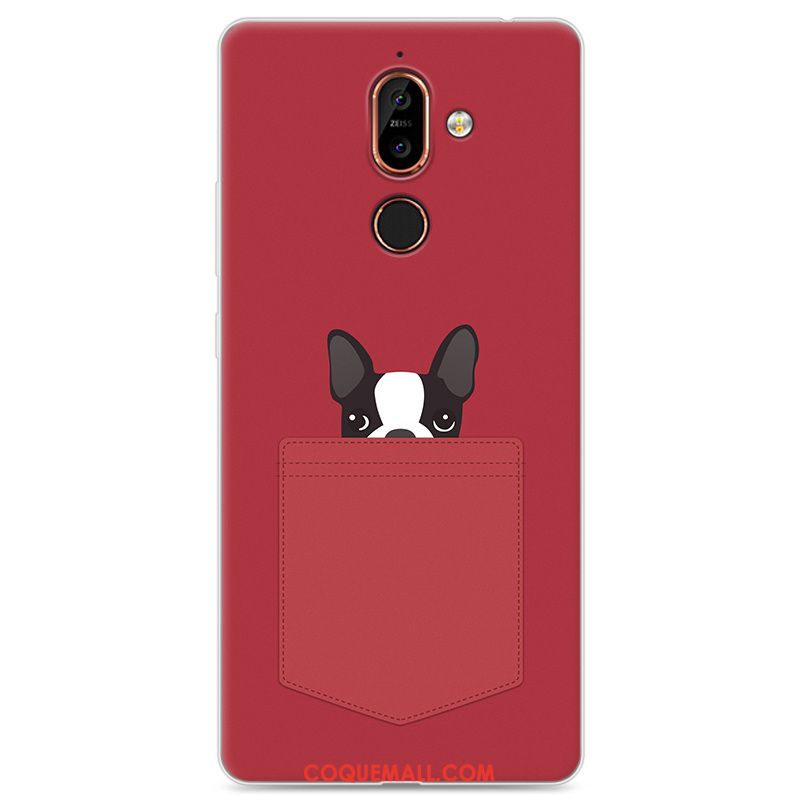 Étui Nokia 7 Plus Incassable Téléphone Portable Peinture, Coque Nokia 7 Plus Bleu Marin Fluide Doux