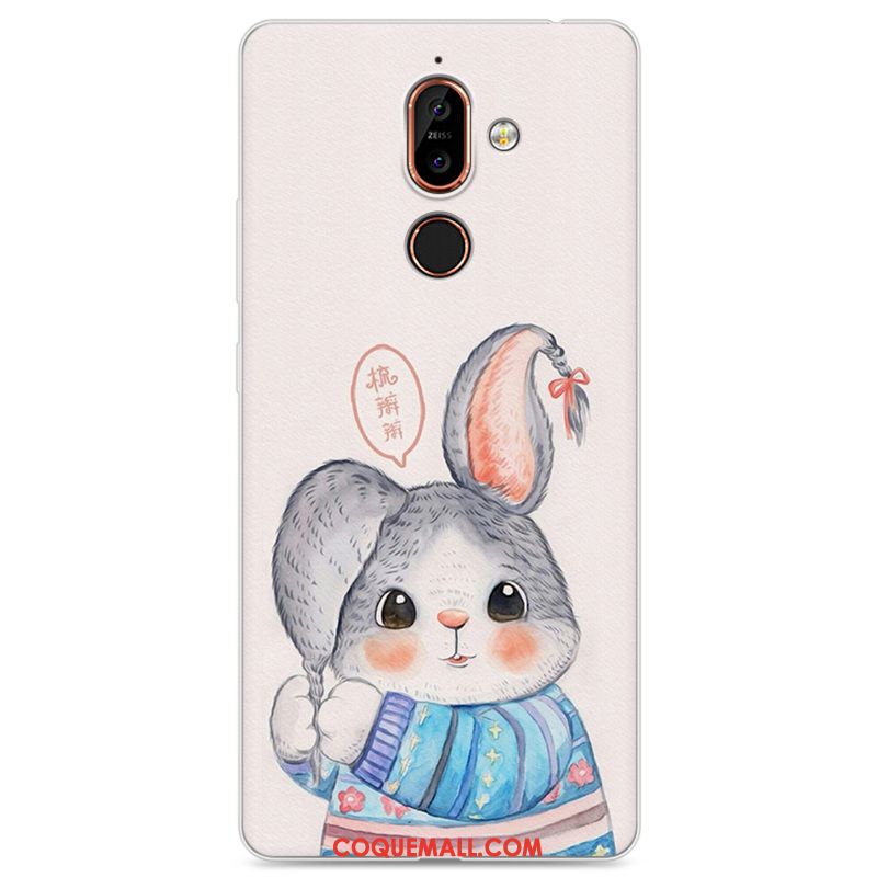 Étui Nokia 7 Plus Incassable Téléphone Portable Peinture, Coque Nokia 7 Plus Bleu Marin Fluide Doux