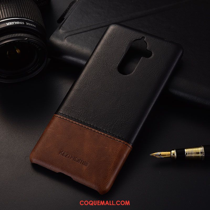 Étui Nokia 7 Plus Luxe Cuir Cuir Véritable, Coque Nokia 7 Plus Cuir Haut Protection