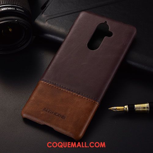 Étui Nokia 7 Plus Luxe Cuir Cuir Véritable, Coque Nokia 7 Plus Cuir Haut Protection