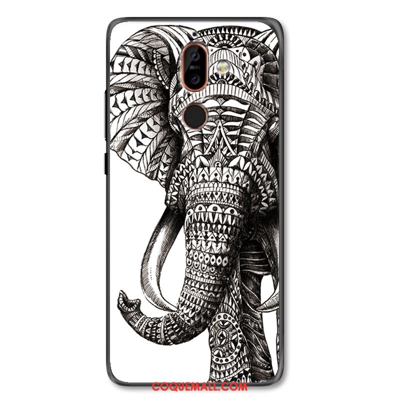 Étui Nokia 7 Plus Luxe Gaufrage Coloré, Coque Nokia 7 Plus Animal Lion