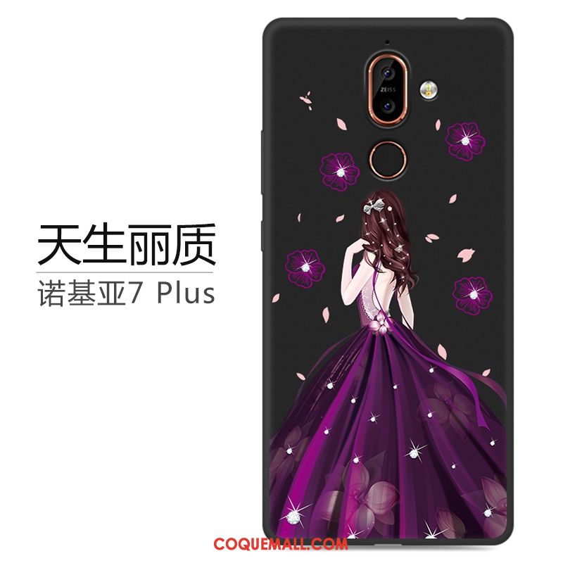 Étui Nokia 7 Plus Marque De Tendance Protection Téléphone Portable, Coque Nokia 7 Plus Noir Net Rouge