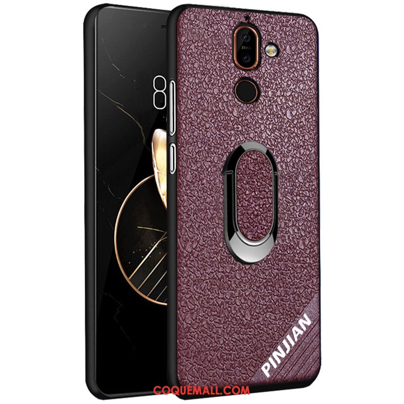 Étui Nokia 7 Plus Modèle Fleurie Silicone Gaufrage, Coque Nokia 7 Plus Téléphone Portable Rouge