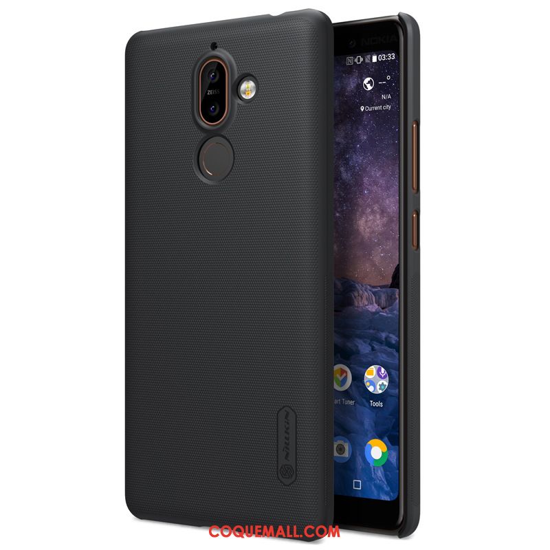 Étui Nokia 7 Plus Noir Simple Difficile, Coque Nokia 7 Plus Très Mince Délavé En Daim