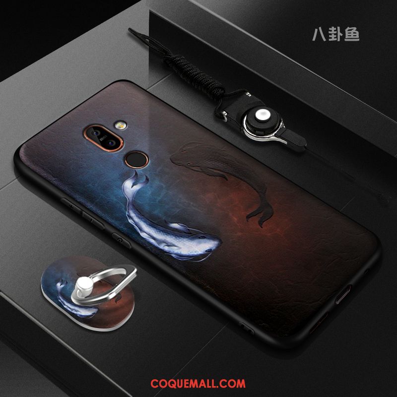 Étui Nokia 7 Plus Ornements Suspendus Protection Téléphone Portable, Coque Nokia 7 Plus Modèle Tempérer