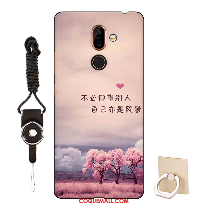 Étui Nokia 7 Plus Personnalisé Dessin Animé Téléphone Portable, Coque Nokia 7 Plus Modèle Rose