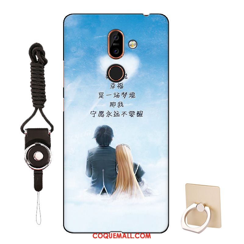 Étui Nokia 7 Plus Personnalisé Dessin Animé Téléphone Portable, Coque Nokia 7 Plus Modèle Rose