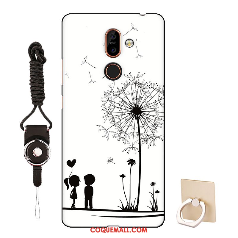 Étui Nokia 7 Plus Personnalisé Dessin Animé Téléphone Portable, Coque Nokia 7 Plus Modèle Rose