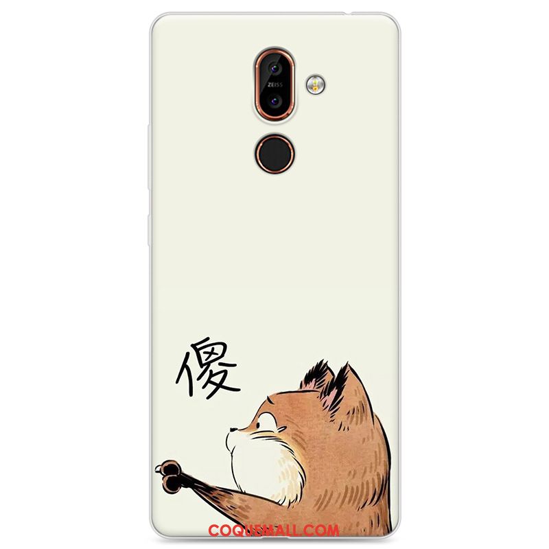 Étui Nokia 7 Plus Protection Dessin Animé Drôle, Coque Nokia 7 Plus Jaune Incassable