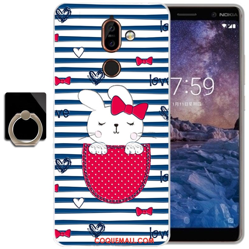 Étui Nokia 7 Plus Protection Tout Compris Blanc, Coque Nokia 7 Plus Tendance Silicone