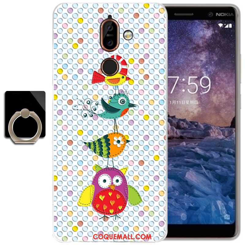 Étui Nokia 7 Plus Protection Tout Compris Blanc, Coque Nokia 7 Plus Tendance Silicone