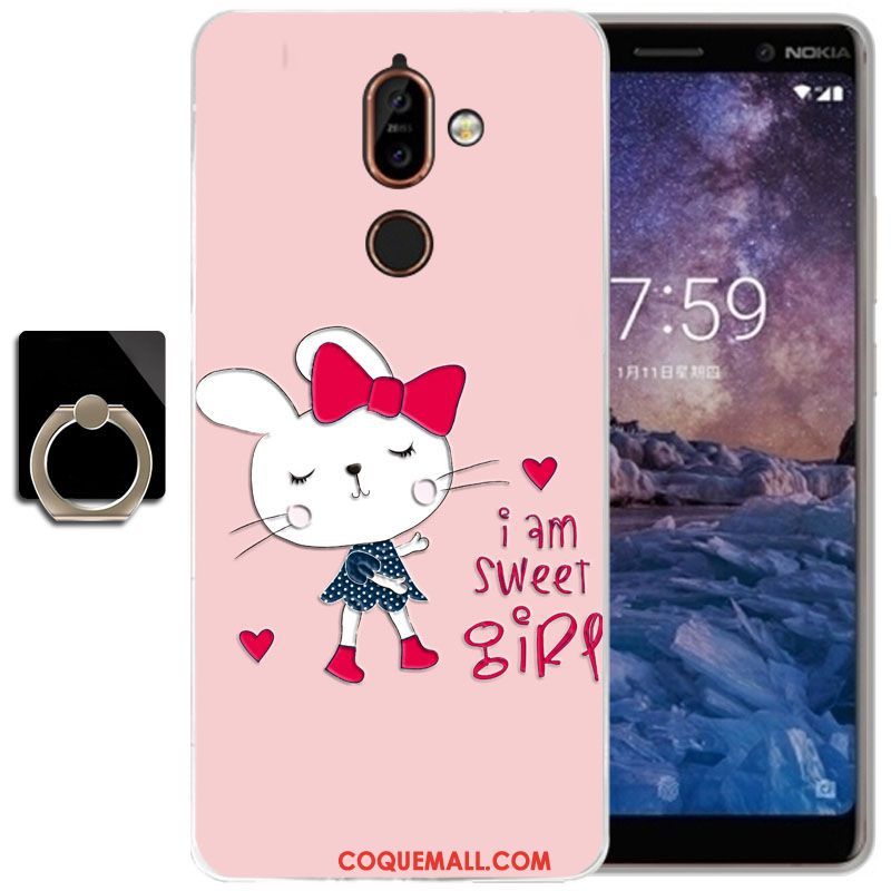 Étui Nokia 7 Plus Protection Tout Compris Blanc, Coque Nokia 7 Plus Tendance Silicone