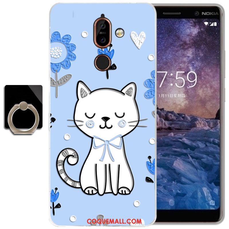 Étui Nokia 7 Plus Protection Tout Compris Blanc, Coque Nokia 7 Plus Tendance Silicone