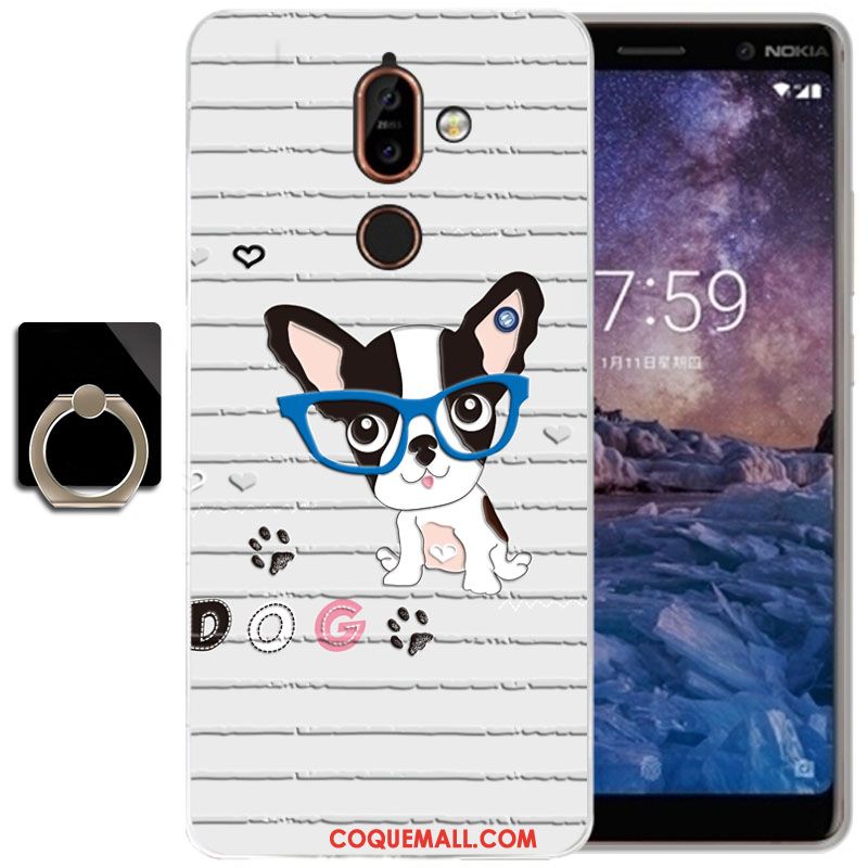 Étui Nokia 7 Plus Protection Tout Compris Blanc, Coque Nokia 7 Plus Tendance Silicone