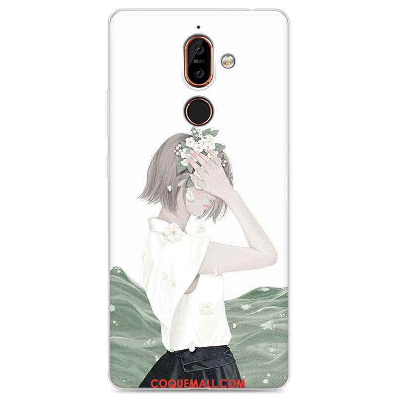 Étui Nokia 7 Plus Protection Téléphone Portable Bleu, Coque Nokia 7 Plus Incassable Fluide Doux