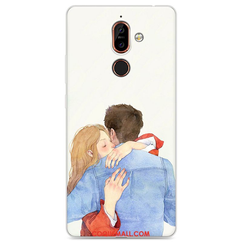 Étui Nokia 7 Plus Protection Téléphone Portable Bleu, Coque Nokia 7 Plus Incassable Fluide Doux