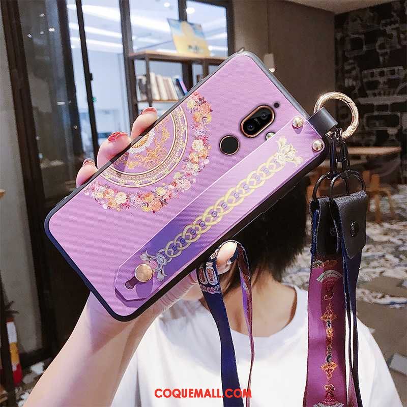 Étui Nokia 7 Plus Style Chinois Rose Ornements Suspendus, Coque Nokia 7 Plus Pu Incassable